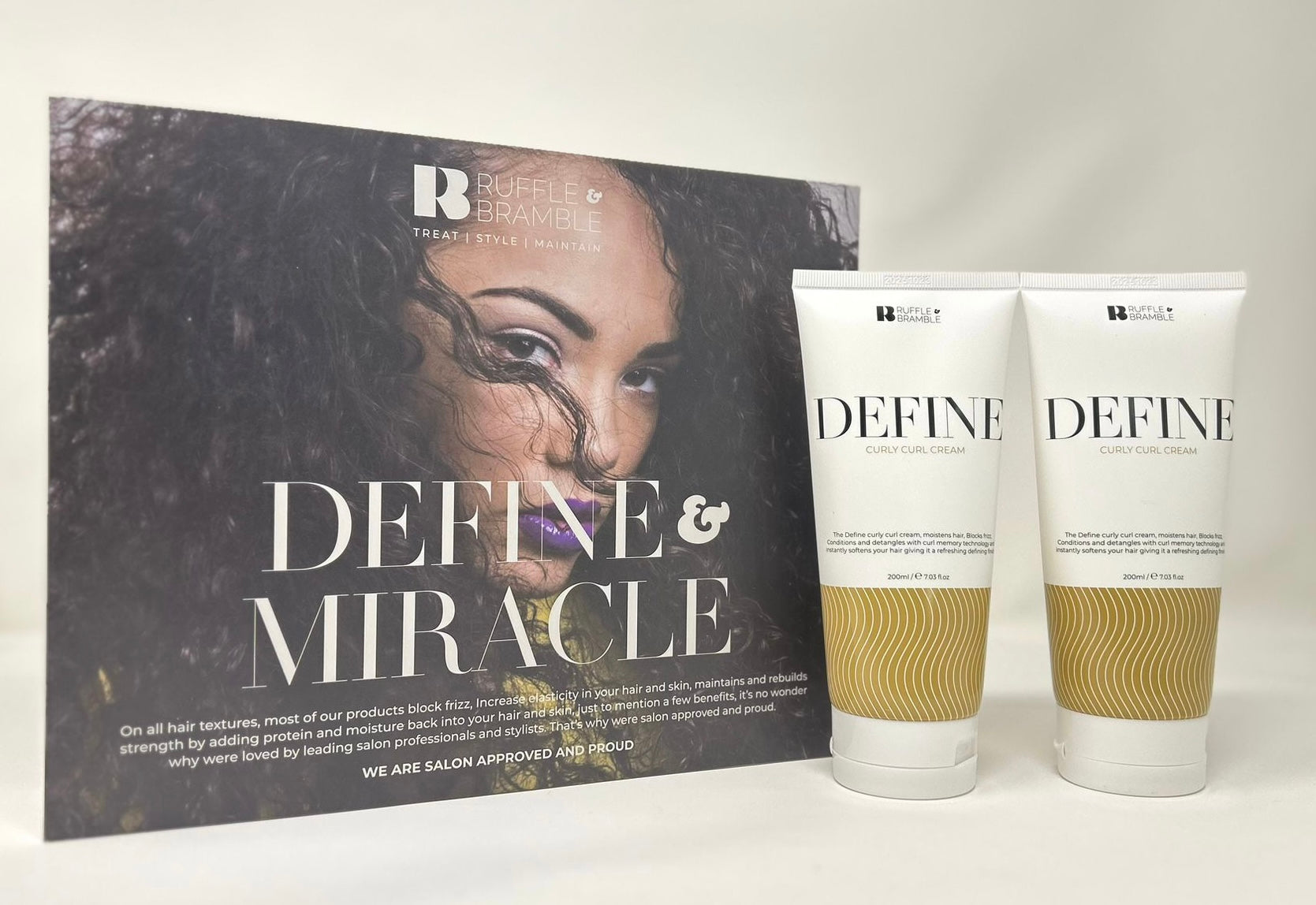 Ruffle & Bramble  DOUBLE CURL DEFINE CURLY CURL CREAM 200ml x 2